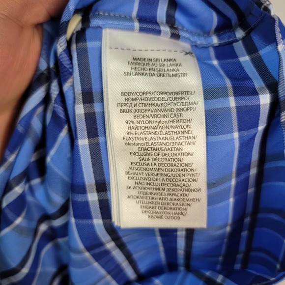 Polo Ralph Lauren Performance Shirt Mens XXL Blue Plaid Long Sleeve Nylon Blend - Picture 6 of 6